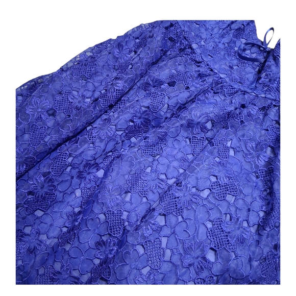 Anthropologie Ruffle Strap Corset Lace Blue Mini Dress Womens Size Small - Picture 6 of 8